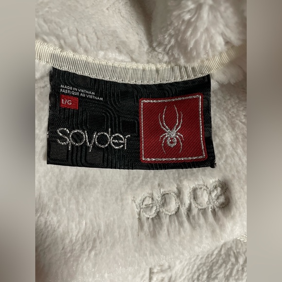 Spyder Knit Jacket Soft Fuzzy Inside Zipper Pockets Women’s Large Very Warm - Picture 6 of 9